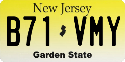 NJ license plate B71VMY