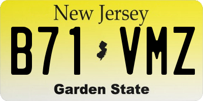 NJ license plate B71VMZ