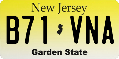 NJ license plate B71VNA