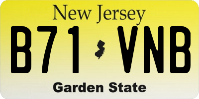NJ license plate B71VNB