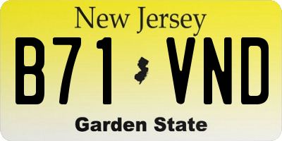 NJ license plate B71VND