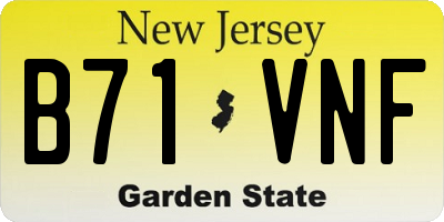 NJ license plate B71VNF
