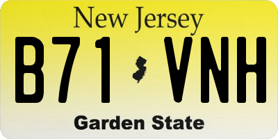 NJ license plate B71VNH