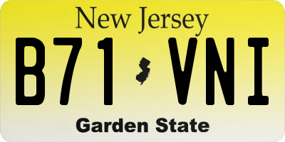 NJ license plate B71VNI