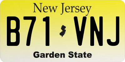 NJ license plate B71VNJ
