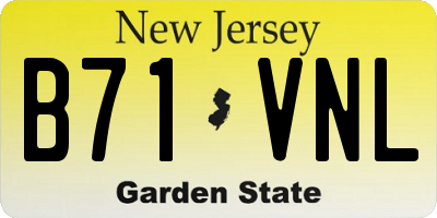 NJ license plate B71VNL