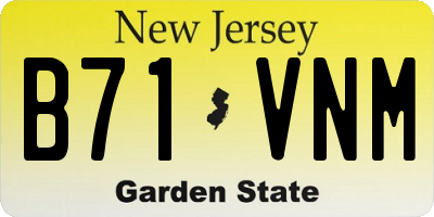 NJ license plate B71VNM