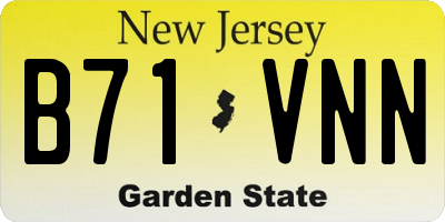 NJ license plate B71VNN