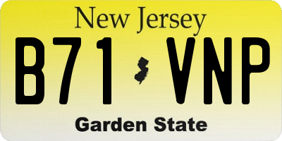 NJ license plate B71VNP