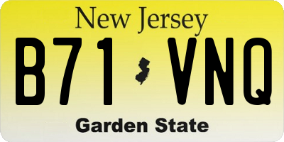 NJ license plate B71VNQ