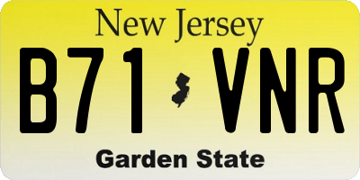 NJ license plate B71VNR