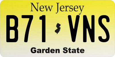NJ license plate B71VNS