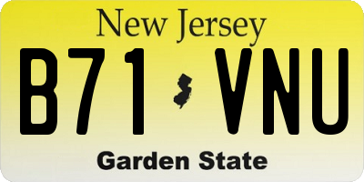 NJ license plate B71VNU