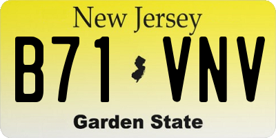 NJ license plate B71VNV