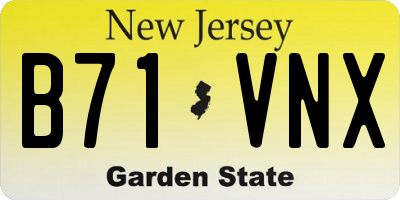 NJ license plate B71VNX