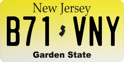 NJ license plate B71VNY