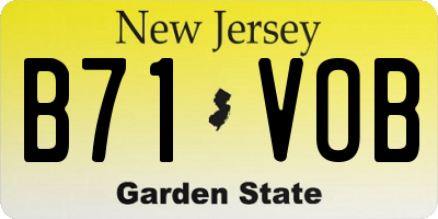 NJ license plate B71VOB