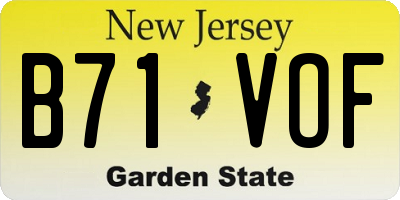 NJ license plate B71VOF