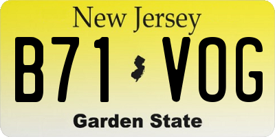 NJ license plate B71VOG
