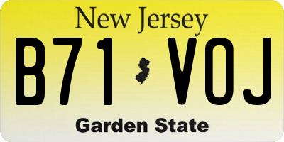 NJ license plate B71VOJ