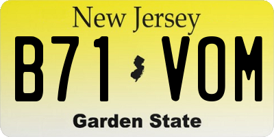 NJ license plate B71VOM