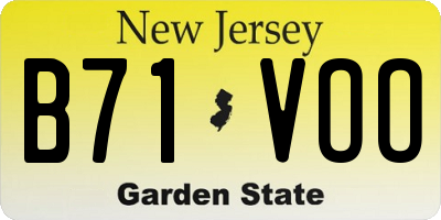 NJ license plate B71VOO