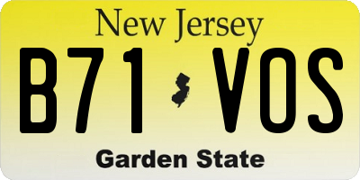 NJ license plate B71VOS