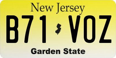 NJ license plate B71VOZ
