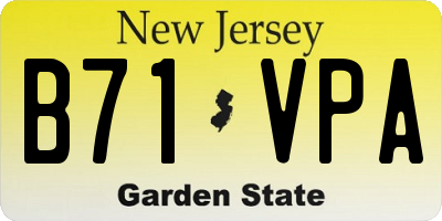 NJ license plate B71VPA