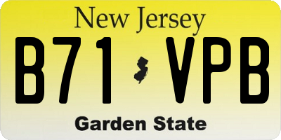 NJ license plate B71VPB