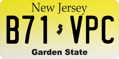 NJ license plate B71VPC