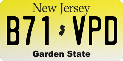 NJ license plate B71VPD
