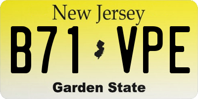 NJ license plate B71VPE