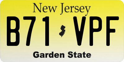 NJ license plate B71VPF