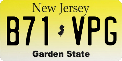 NJ license plate B71VPG