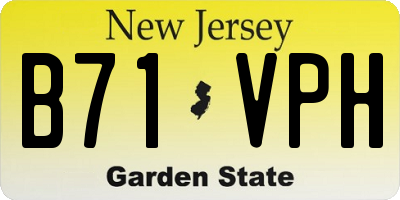NJ license plate B71VPH