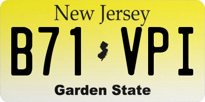 NJ license plate B71VPI