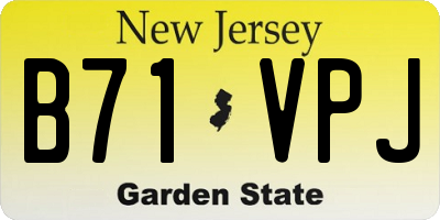 NJ license plate B71VPJ