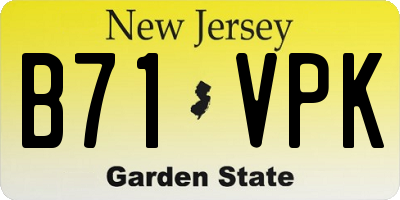 NJ license plate B71VPK
