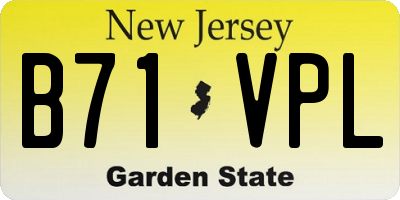 NJ license plate B71VPL