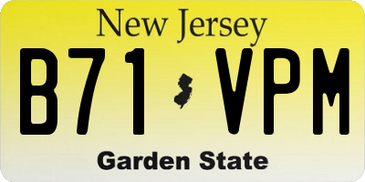 NJ license plate B71VPM