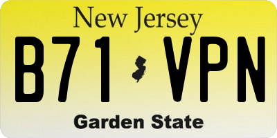 NJ license plate B71VPN