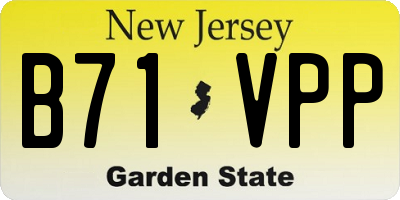 NJ license plate B71VPP