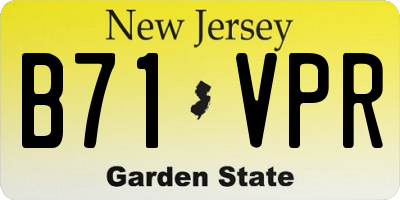 NJ license plate B71VPR