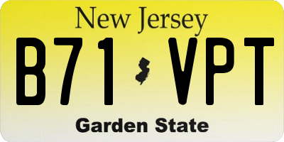 NJ license plate B71VPT
