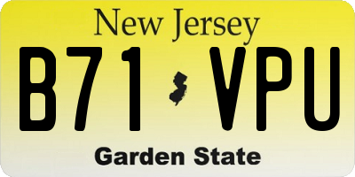 NJ license plate B71VPU