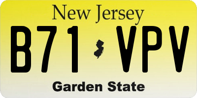 NJ license plate B71VPV
