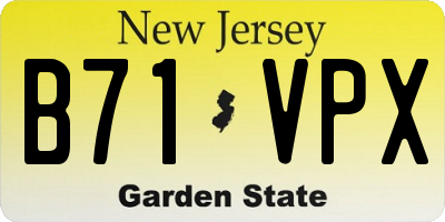 NJ license plate B71VPX