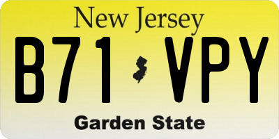 NJ license plate B71VPY