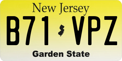 NJ license plate B71VPZ